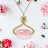 facial rose stone quartz roller necklace